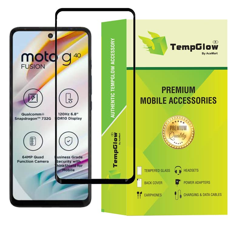 Image of Screen Protector for Motorola Moto G40 (Black) Tempered Glass Edge-to-Edge 6D Screen Guard With Installation Kit