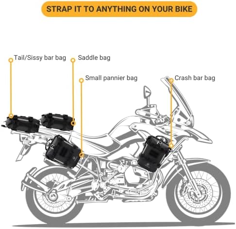 ODINSBERG 7L Wodoodporna Torba Na Ogon Motocykla Torba Sucha Torby Na Kierownicę Motocyklową Torba Na Osłonę Silnika Torba Sissy Bar Torba Na Siodło Sakwa Motocyklowa Torba Na Błotnik