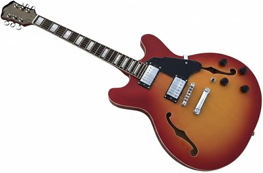 Semi-Hollow Body Electric Guitar Maple Top & Back Rosewood Fretboard Dual Humbuckers Sunburst