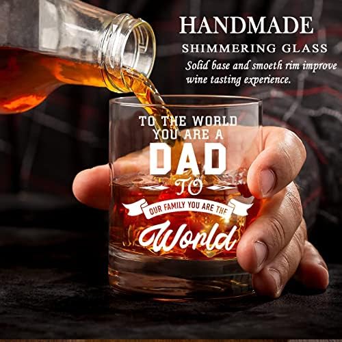 Gifts for Dad Whiskey Glass, Personalised Whiskey Glass Gifts for Father's Day from Son and Daughter, Brithday, Anniversary for Men, Dad, Husband, Grandpa, Best Dad Gifts With Gift Boxes - 10 Oz