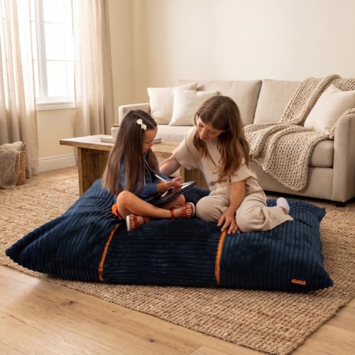 Image of Big Joe Turnabout 3-in-1 Convertible Kids Bean Bag Chair, Midnight Blue