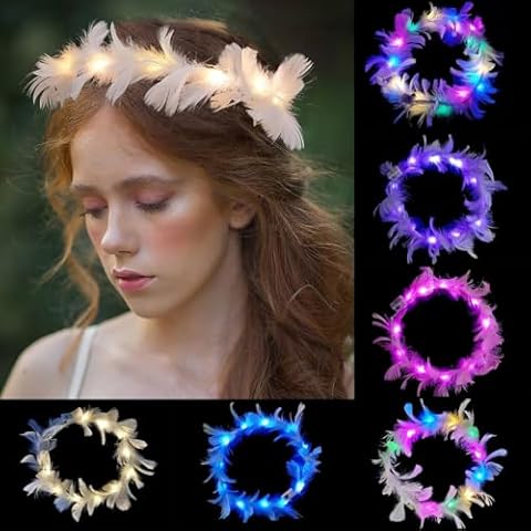 Luminous Feather LED Headband for All Cover