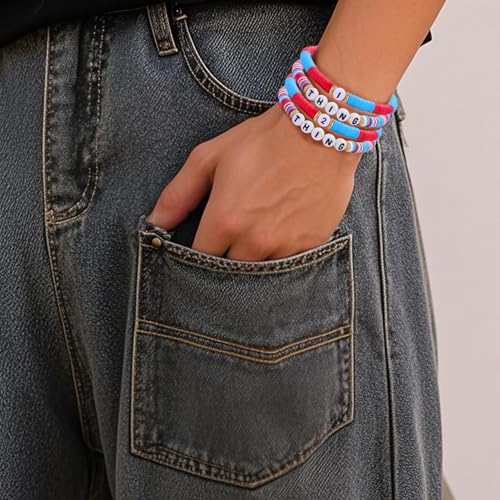 Kvekstio 4 Pack Thing 1 Thing 2 Bracelets Set, Red Blue White Beaded Friendship Bracelet for Sisters Couples Friends, Things Matching Stretch Bracelets Gift for Birthday Christmas Halloween Costume by Kvekstio - Image 4