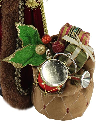 Windy Hill Collection 16" Inch Standing Burgundy Toy Bag And Bell Santa Claus Christmas Figurine Figure Decoration 167130 #TOP4
