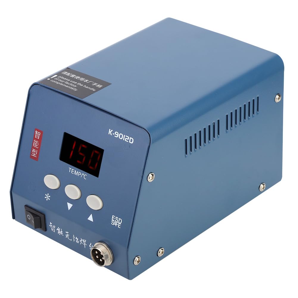 KS 9012D Digitale LCD-Touch-Button-Löt-Nacharbeitsstation – 220 V EU-Stecker – mit 3 Temperaturspeicherkanälen und 5-adriger Buchse – inklusive Vollmetallständer und integriertem