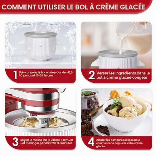 Accessoire machine à crème glacée KitchenAid blanc 2L bol réfrigérant - 5