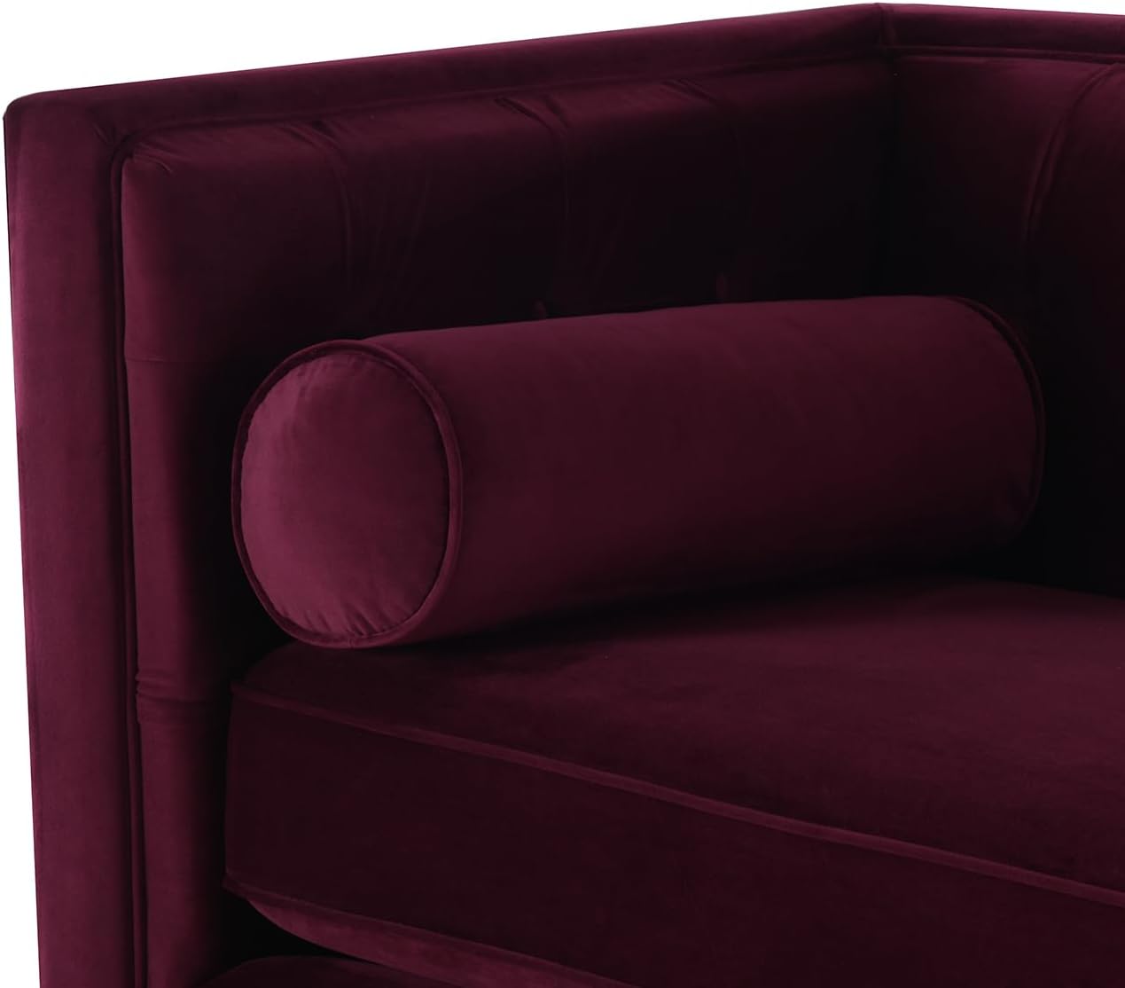 Jennifer Taylor Home Jack 84" Modern Tuxedo Tufted Sofa, Burgundy Velvet