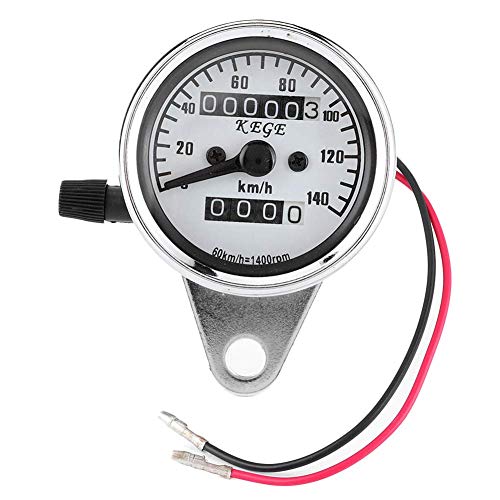 Compteur Moto Universel Double Affichage (KM/H) - Compteur de Vitesse 12V avec Éclairage Nocturne - Odometre Digital pour Scooter, Custom, Roadster -...