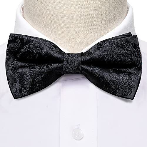 Image of YOHOWA Mens Bow Tie Set Paisley Coloful Pre-tied Bowties Adjustable with Handkerchief Cufflinks Wedding Prom Party