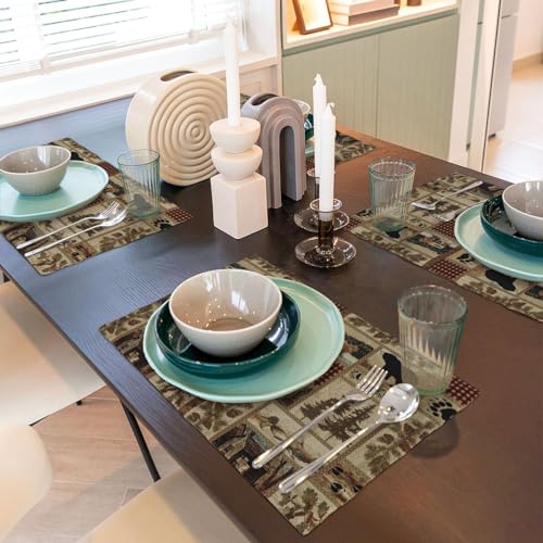 Rusticcountrybearplacematsforkitchenpatchworkcabinwildanimalshuntingdinnermatssetof4forhomekitchendiningtabledecorationparty12x18in Urban Country Home Decor Rustic country bear place mats for kitchenpatchwork cabin wild animals hunting dinner mats set of 4 for home kitchen dining table decoration party 12x18in urban country home decor