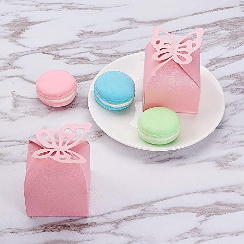 50 Pieces Butterfly Candy Boxes, Wedding Favour Boxes, Party Gift Boxes Pink, Decoration Sweets Boxes, Small Gift Boxes for Wedding, Birthday, Baby Shower, Christmas, Party