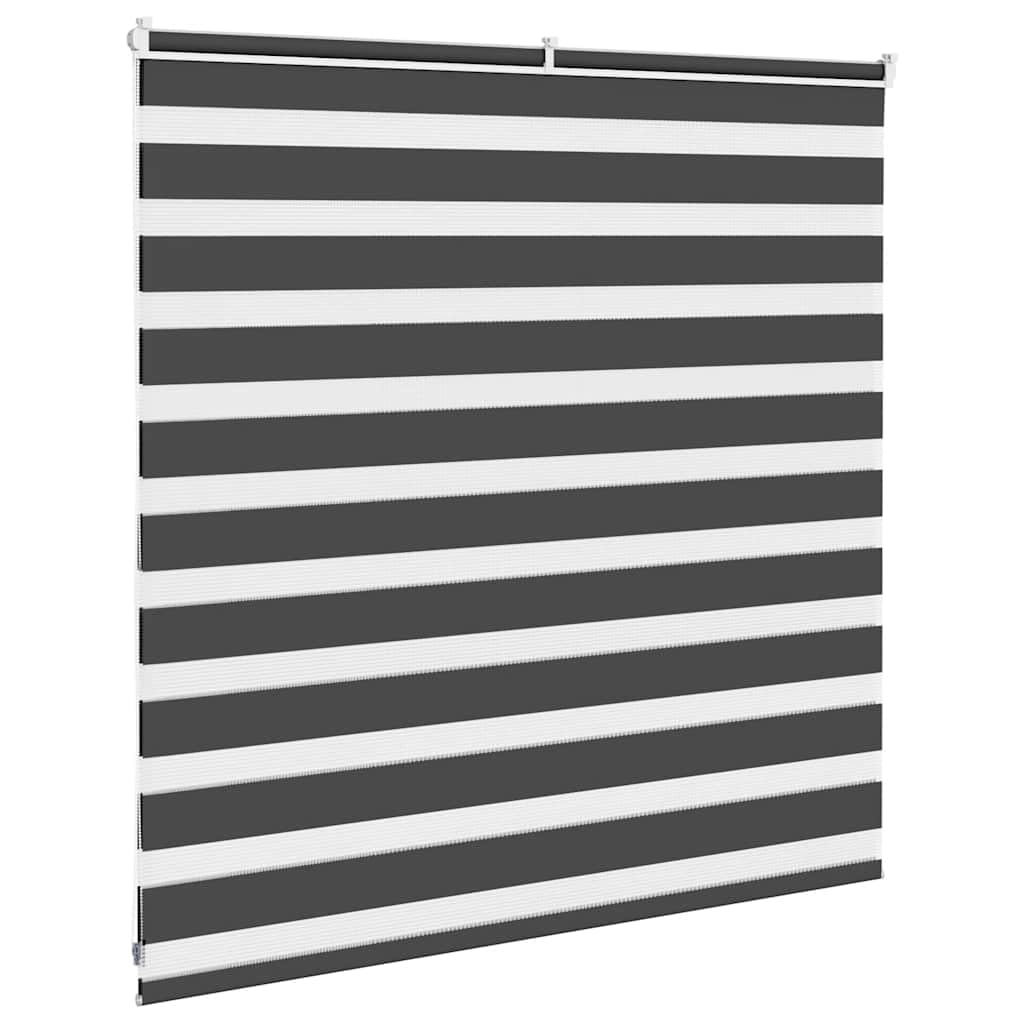 Store Zèbre Jour Nuit 150x100 cm, Store Enrouleur Double Tissu Polyester Noir, Montage avec ou sans Perçage, Rideau Tamisant et Occultant pour Fenêtre de Salon et Bureau