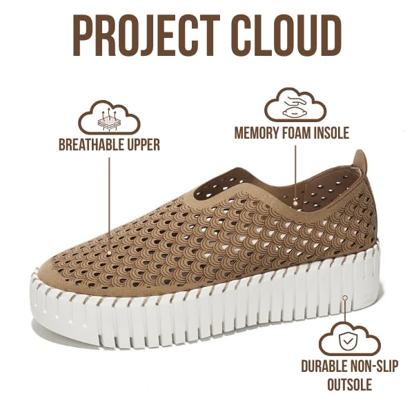 Image of Project Cloud Platform Loafers for Women - Lightweight Summer Shoes for Women 2026 - Slip-On Casual Shoes - Non Slip Fashion Sneakers - Leather Insole Womens Footwear (Daffodil)