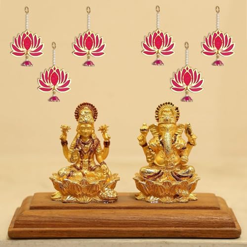 Image of BindianLotus Hanging Pack of 10 for Home Decor, Wall Hanging for Living Room, Pooja Room Items, Mandir Accessories, Main Door Accent, Diwali Festival Decoration, Housewarming Gift
