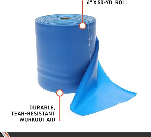 Miniatura 7 de Body Sport Bandas de ejercicio bandas de resistencia en rollos de 50 yardas para fitness, estiramiento o terapia física