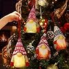 Christmas Gnome Ornaments, 4 Pack Christmas Tree Decorations Handmade Swedish Santa Gnomes Ornaments Lights Scandinavian Plush Elf Table Home Decor, Christmas Tree Hanging Decoration