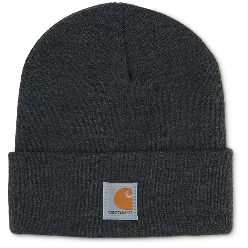Image of Carhartt unisex child Acrylic Watch Cold Weather Hat, Charcoal Heather, Youth US