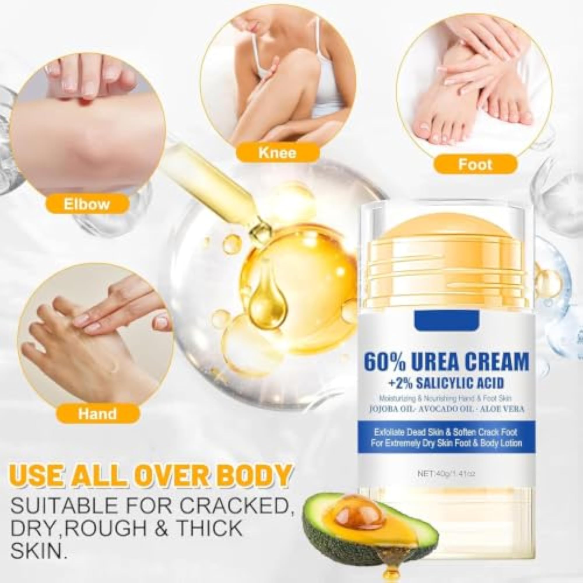 60% Urea Cream with 2% Salicylic Acid, 40g Moisturizing Cream