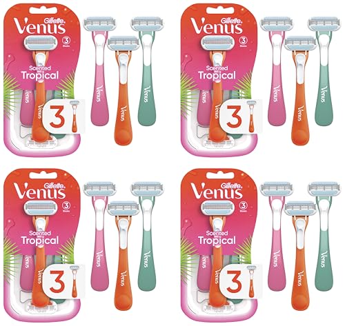 Gillette Venus Tropical Women's Disposable Razor (3 blades) - Pack of 4