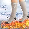 Queta Heated Socks Unisex Heated Socks Electric Thermal Socks Rechargeable Heated Knee Socks for Men Women Winter Foot Warmer for Outdoor Ski Hiking Motorcycle Hunting Snowballs