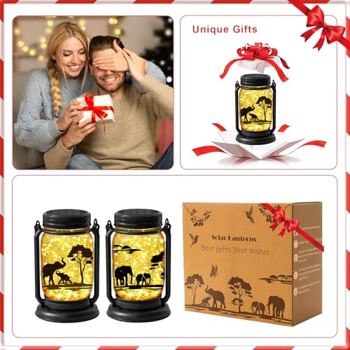 2 Pack Solar Lanterns - Outdoor Hanging Mason Jar Fairy Lights - Image 6