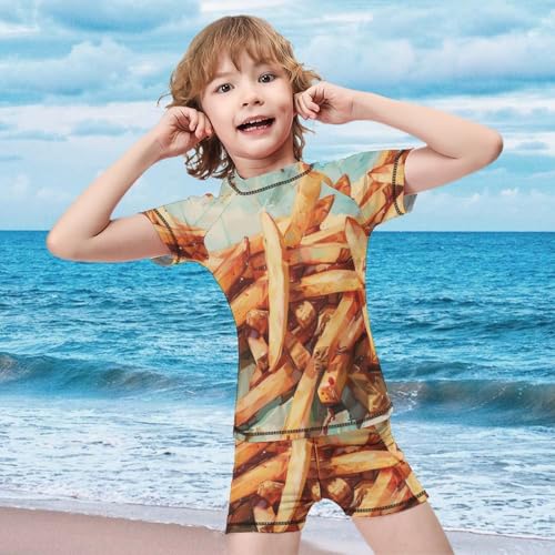 Pile of French FriesChildren's Casual Swimsuit Set - Simple and Versatile9-11Y（140cm）2