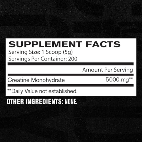 Image of Jacked Factory Creatine Monohydrate Powder 1000g - 5g Daily Creatine Supplement for Men and Women, Vegan-Friendly, Third-Party Tested - 200 Servings, Unflavored (Pack of 2)
