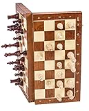 Square - Schach Schachspiel - MAGNETISCHE Staunton Nr 4 - Schachfiguren & Schachbrett aus Holz