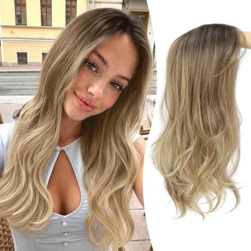 20" Synthetic Clip-In Topper with Scalp Part