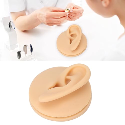 Miniatura 3 de Modelo de oído, silicona suave, modelo de práctica de acupuntura de oído izquierdo, modelo de simulación de exhibición de oído para enseñanza en