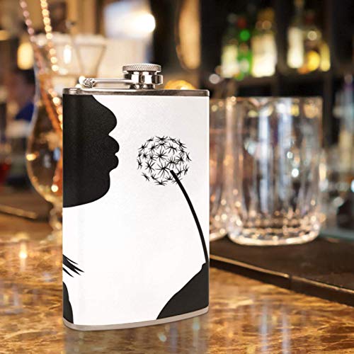 Flasque à whisky chic en cuir noir et blanc pour buveurs - 7