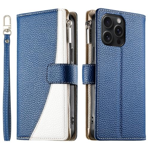 Étui iPhone Samsung A25 bleu anti rayure portefeuille cuir fermeture aimantée - 2