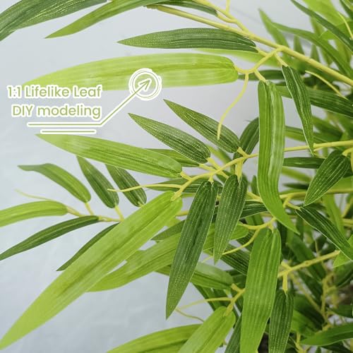 Artificial Bamboo Tree, 4FT, Real Trunk, Lifelike Leaves, Indoor/Outdoor, 1 Pack