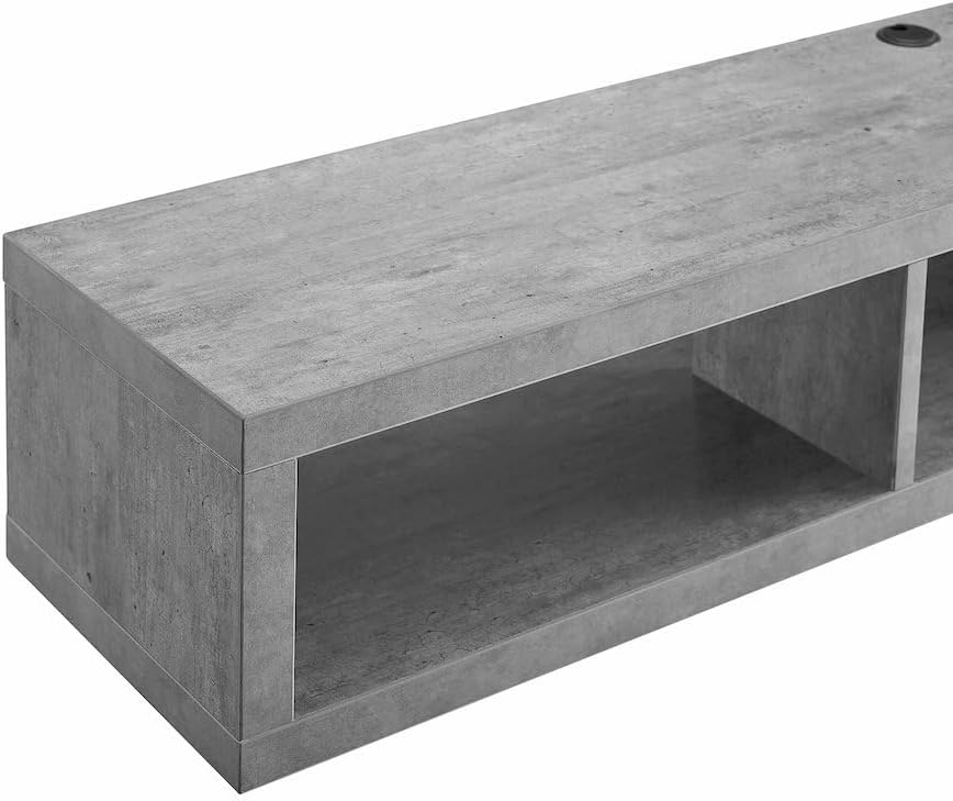 Gray Floating TV Stand, Wall Mounted Console, Floating Entertainment Center with Shelf, TV Wall Shelf for Bedroom or Living Room
