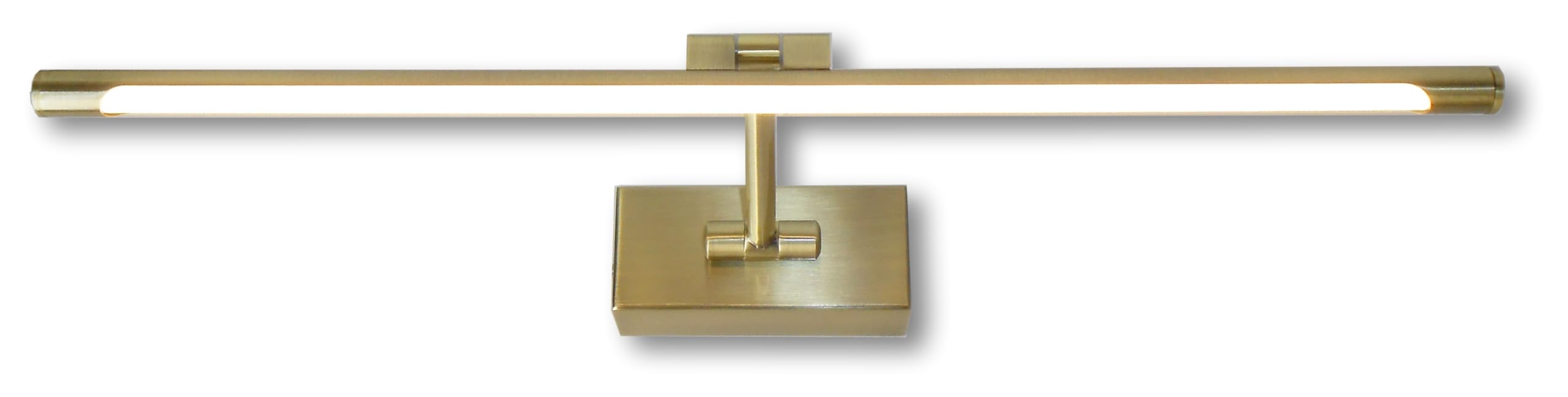 Aplique LED de pared para iluminar cuadros, espejos, murales, 8W tradicional y elegante,tono de luz cálida 3000K, acabado bronce, articulado y orientable. 48cm