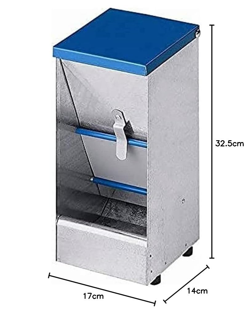 Suinga Comedero Tolva para Perros Pequeños 3,5L Galvanizado | Dispensador Autoservicio 17x14x32,5 cm | Alimentador Metálico Resistente