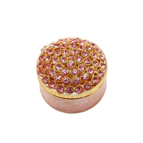 FLYIODFCXV vintage jewellery box, Diamond Encrusted Metal Ring Jewelry Box Birthday Gift Return(Style1)