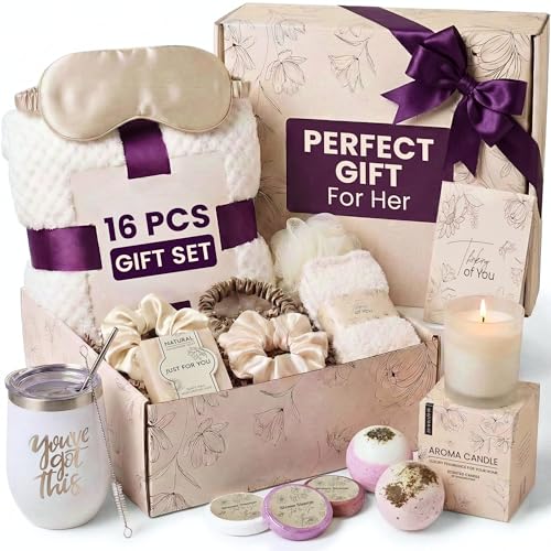 Haibeot for Mom, Wife,Self Care Hug Gifts Baskets,Get Well Soon Spa Package Box,After Surgery,Feel Better,Cancer,Sympathy, Cheer,Chemo, Her New Mom Birthday Mothers Day 12oz