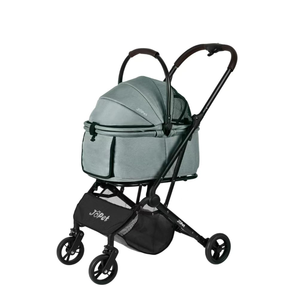 Pet Stroller for Small and medlium Dogs, Dog, Cat, Foldable carts, Carrier, One-Hand Automatic Folding, Puppy Stroller, Detachble Carrier (Nimbus Grey)