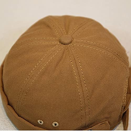 Men Hats Docker Cap Hats Beanie Sailor Cap Worker Hat Rolled Cuff Retro Brimless Hat with Adjustable - Image 4