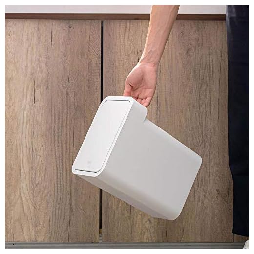 Liangsujianljt Bin Stor smal sopor kan trycka typ papperskorgen plast dammsugare papperskorg kök badrum soptunnan kan lagringslåda (Color : White)
