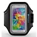Galaxy S6 / S6 Edge Armband : Stalion Sports Running & Exercise Gym Sportband (Jet Black) Water Resistant + Sweat Proof + Key Holder + ID / Credit Card / Money Holder