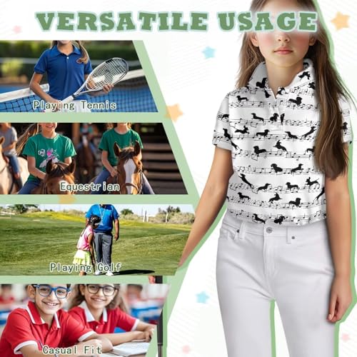 Girls Golf Shirts Lightweight Short Sleeve Collared V Neck T Shirts Athletic Tennis Shirts Summer Golf Tank Tops4