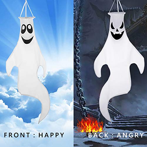 image for hatatit 2 Pack Halloween Ghost Windsocks Flag 45