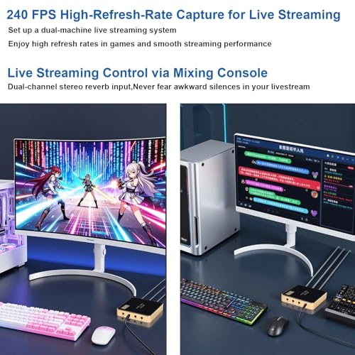 Image of MICROWARE HDMI Capture Card, 4K 60FPS HDR & VRR Passthrough Near-Zero Latency Capture Card Compatible for PS5, Xbox Series X /S, Xbox One, PS4, Switch, Windows 11
