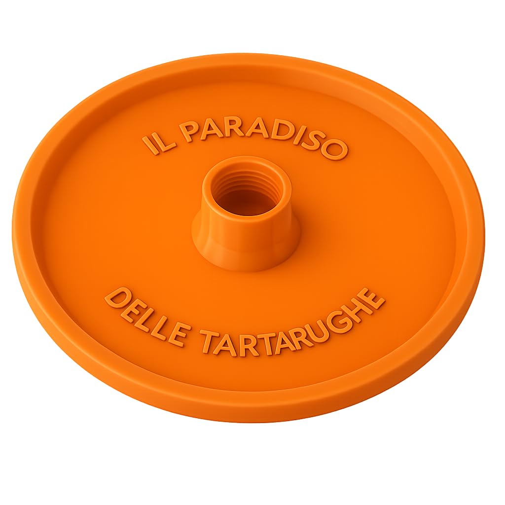 Generico Cuenco naranja para tortugas y reptiles. Dispensador automático de agua para tortugas de tierra, compatible con botellas de 1/2 l. Se puede utilizar también como un simple cuenco