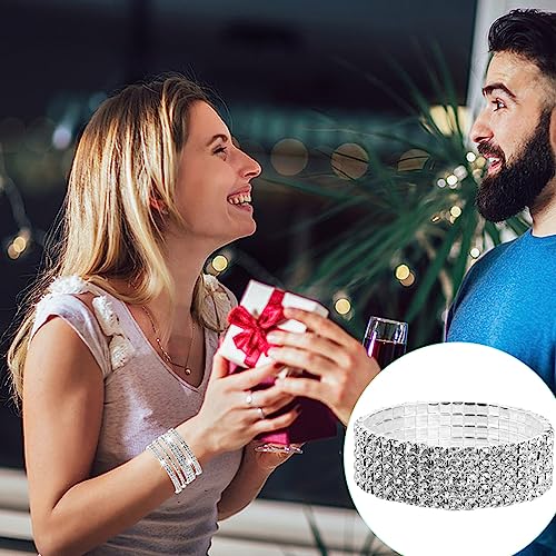 Kalione 550726_1_9194 7 Pcs Silver Rhinestone Bangle Stackable Rhinestone Stretch Bracelet Rhinestone Bracelet Wedding Jewelry Rhinestone Bracelet thumb #5