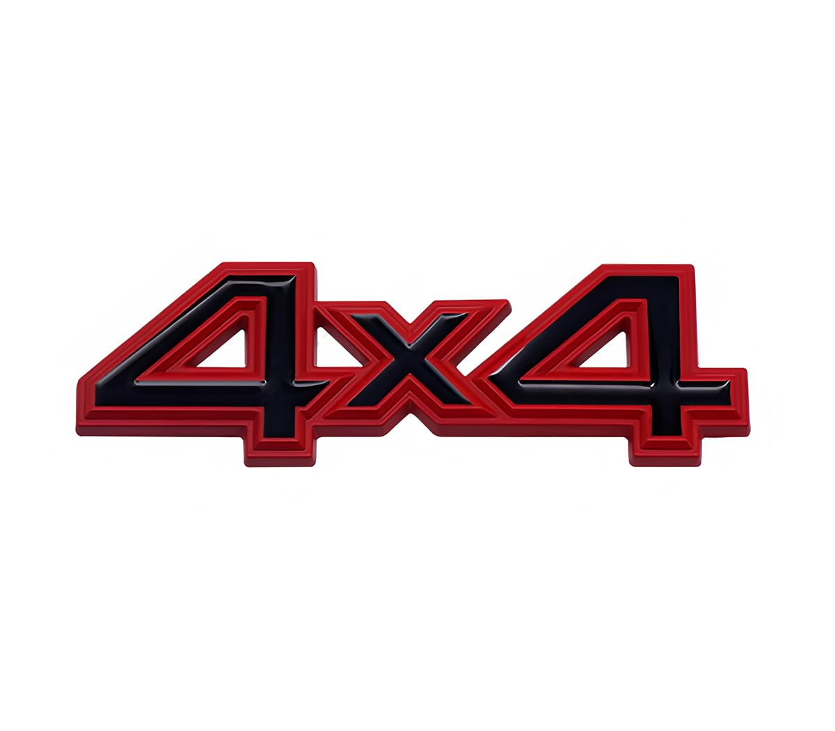 Photo 1 of 1pc 4X4 Car Tailgate Side Rear Trunk Metal Emblem Badge Decals Fit for Universal Car Truck SUV Pickup (Red Black)