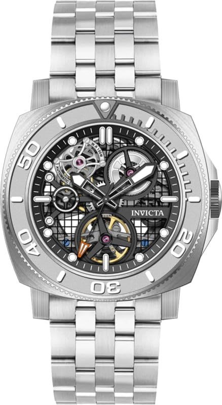 Invicta Sea Hunter Men 44mm Steel Silver + Steel Black dial JX-2802 Automatic