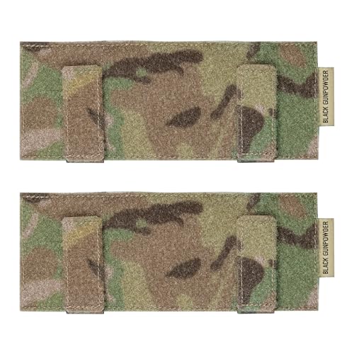 2 Almohadillas tácticas para Insignias, Panel de Parche Molle de 7,5 x 3 Pulgadas, Placa MOLLE Exterior con Sistema de Fijación de Gancho, MC, Camuflaje Táctico